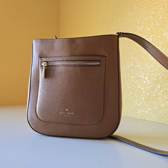 Kate Spade Leila Top Zip Shoulder Crossbody bag Pebble Leather Gingerbread Brown - Picture 3 of 15